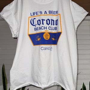 VNTG 90s Corona Beach Club Cancun Shirt - Single Stitch - L/XL